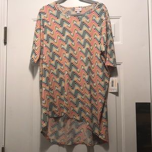 Lularoe Irma tunic, L, multicolored chevron, BNWT